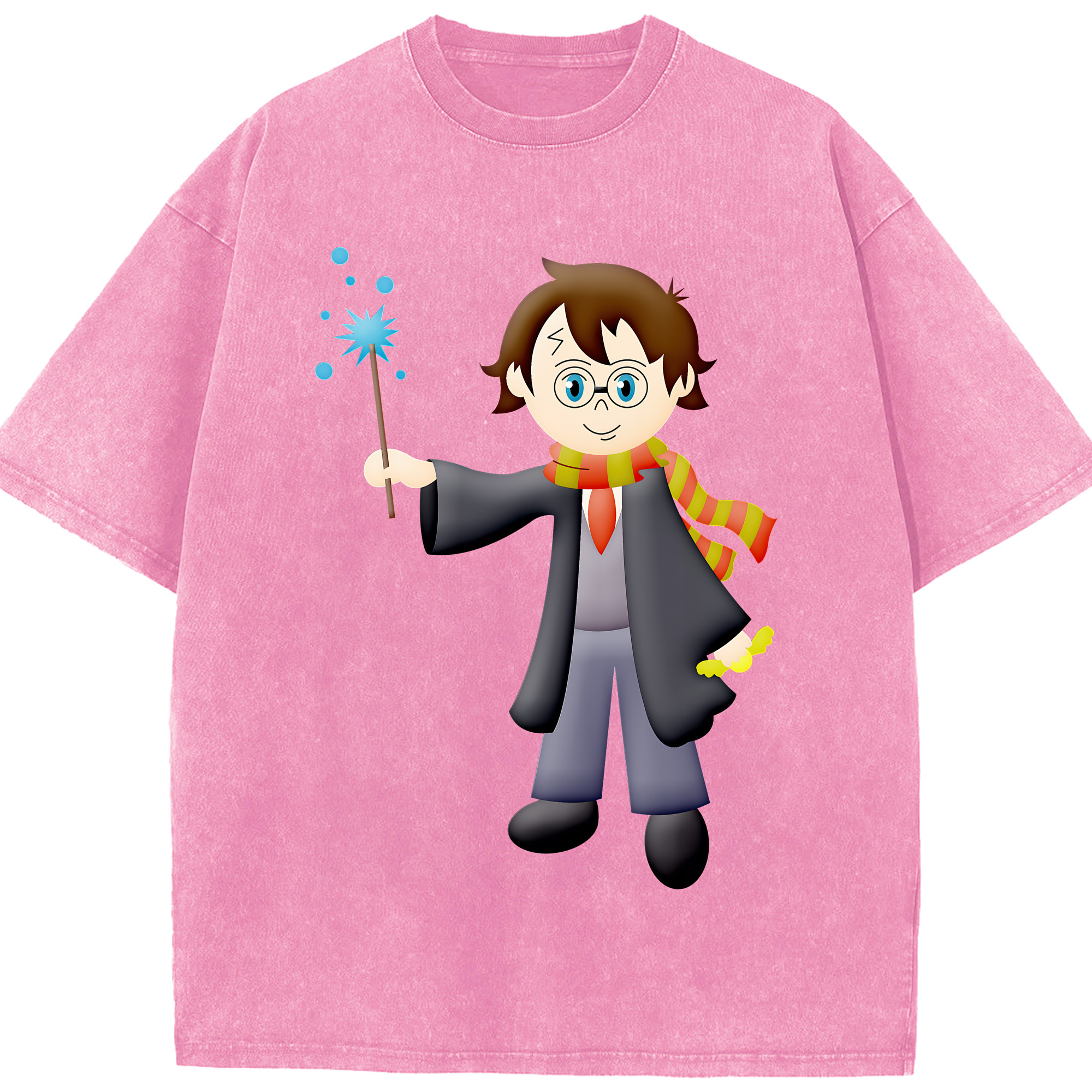 （画像用） Harry Potter ハリー・ポッターシリーズ 綿100% ヴィンテージ風 半袖Tシャツ（フロントプリント）